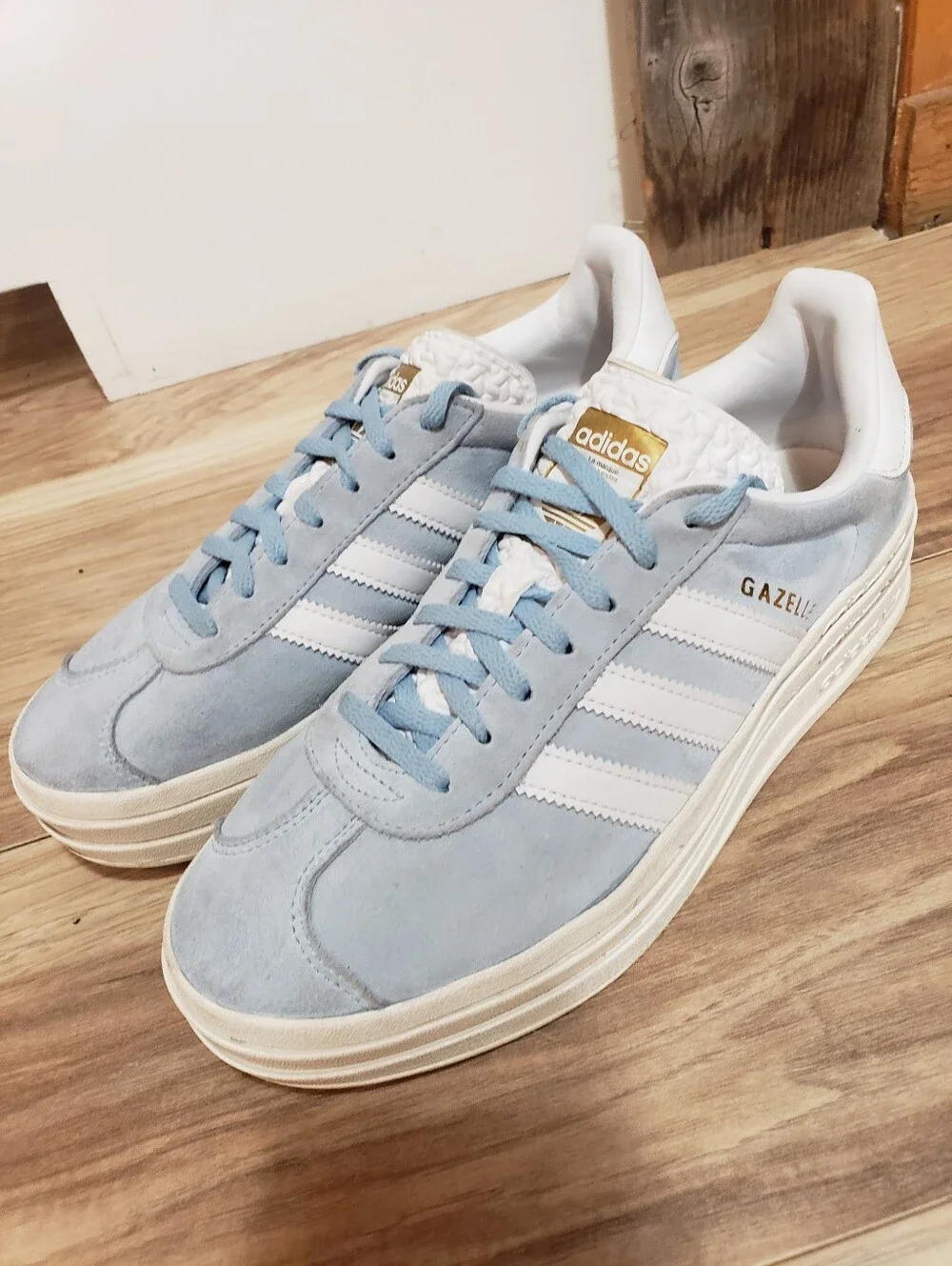 Adidas Gazelle Light Blue Suede Platform Sneaker Women 9